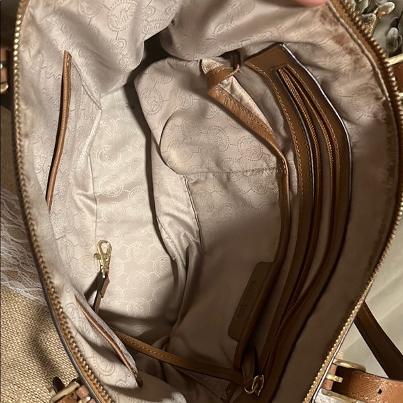 Michael Kors Tan Leather Tote with Signature Charm - Picture 5 of 17